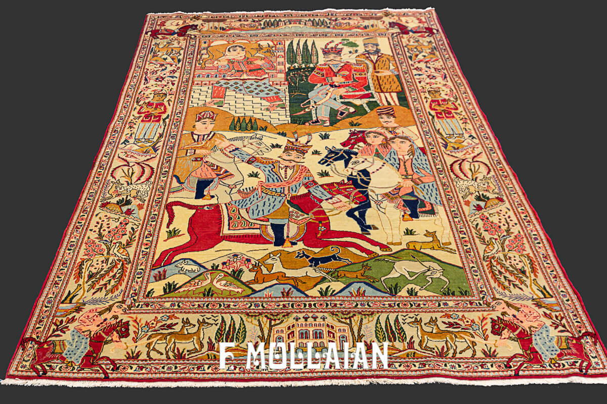 Persian Kashan Dabir Rug Pictorial n°:12921495